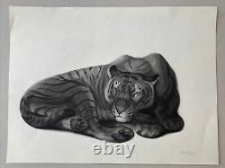Georges Lucien Guyot Gravure Art Deco Tigre Panthere Tiger Esprit Paul Jouve