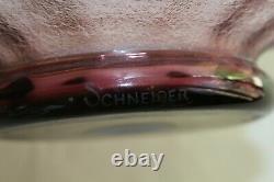 Glass Cut Signed Schneider In Granite Glass Diameter 35.5 CM H 6.5 CM