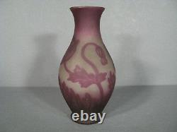 Glass Pte Vase Signed Vessiere Nancy / Art Deco Vase Decor Poppies