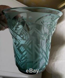 Glass Vase Daum Nancy France Signed Art Deco / Glass Vase Art Deco Daum