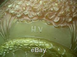 Glass Vase For Chandelier Art Deco Decor Hortensia Signed Muller Hettier Vincent