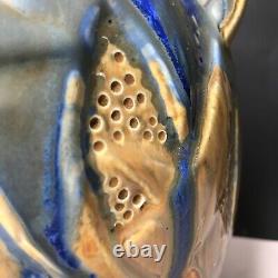 Glazed Stoneware VASE signed METENIER Art Deco Mid Century Vintage Antique