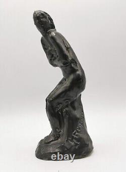 Glazed Terracotta Sculpture of Nude Woman Signed by Georges Regnault Art Deco 1930