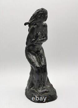 Glazed Terracotta Sculpture of Nude Woman Signed by Georges Regnault Art Deco 1930