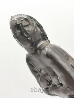 Glazed Terracotta Sculpture of Nude Woman Signed by Georges Regnault Art Deco 1930