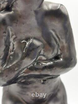 Glazed Terracotta Sculpture of Nude Woman Signed by Georges Regnault Art Deco 1930