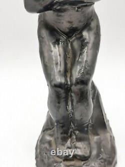 Glazed Terracotta Sculpture of Nude Woman Signed by Georges Regnault Art Deco 1930