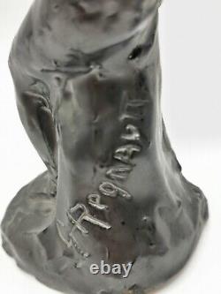 Glazed Terracotta Sculpture of Nude Woman Signed by Georges Regnault Art Deco 1930