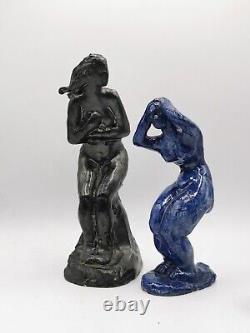 Glazed Terracotta Sculpture of Nude Woman Signed by Georges Regnault Art Deco 1930