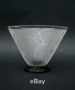 Gorgeous Vase Art Deco Cup Clear Glass Acid Sign Daum Nancy