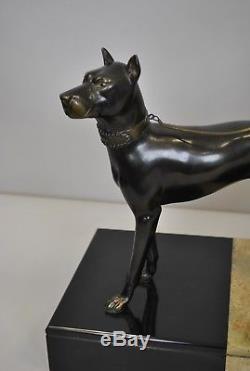 Gori, Woman With Mastiffs, Signed Sculpture, Art Deco 20th Century