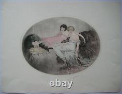 Gravure Signée Crayon Style Art Deco-1920 Style Louis Icart Handsigned Etching