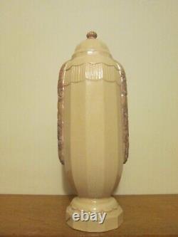 Group Vase Ceramic Sculpture Art Deco 1925-1930 Crackle Signed Dlg Sue & Mare