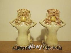 Group Vase Ceramic Sculpture Art Deco 1925-1930 Crackle Signed Dlg Sue & Mare