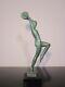Guerbe Old Woman Dancer Statuette. Art Deco. Max Le Verrier. Signed