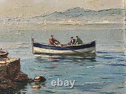 Gustave Vidal The Return Of Oil Fishermen On Canvas