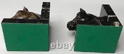 HORSE BOOKENDS bronze signed LE VERRIER art deco vintage antique horse