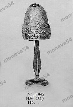 Hettier Vincent & Lamp Art Deco Bronze & Tulip Glass Pressed Signed In 1930