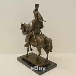 Horse Statue Knight Armor Style Art Deco Art Nouveau Bronze Massif If