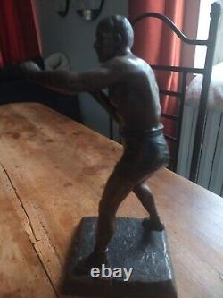 Incredible and Unfindable Art Deco Boxer Statuette in Regule from 1920