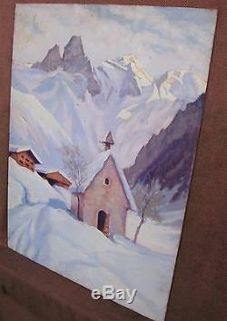 Interesting Oil Painting Landscape Signed Alps W Boog