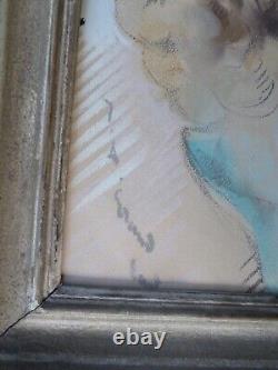 Jean-Albert GRAND-CARTERET - Original Pastel Drawing - Woman - Art Deco Frame