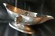 Jean Despres Sauceboat Signed Hammered Polished Silver Decorated Fruit Bunches