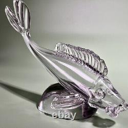 Jean SALA Saint Louis Crystal Art Deco Fish 1930 signed Daum Lalique era