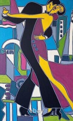 KLEYMAN XXL Tableau Side Akoun 81x65 Tango Dancers Couple in New York