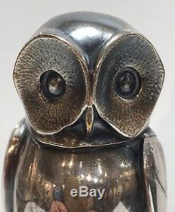 L. Rigot Sculpture Bronze Silver Owl Signed Dune. Art Deco Period