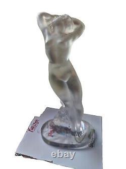 Lalique Bather Statue with Raised Arms Crystal Art Deco Sculpture Signed