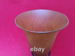 Lamp Art Deco Tulip Signed Daum Nancy Foot Iron Hammered Very Good Condition Height 43