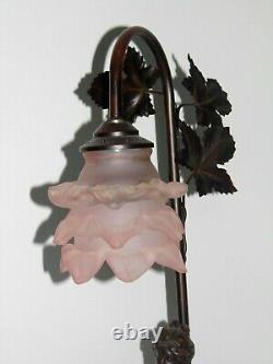 Lamp Art-deco Young Girl Drapee Sign Morealdi Shade Glass Color Pink Tbe
