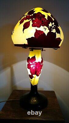 Lamp TIP GALLE Art Deco FLOWERS glass paste signed Art Nouveau? LOW PRICE