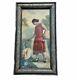 Large Art Deco Chromolithograph Signed Lacroix Geneva Framed