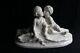 Large Cracked Terracotta Sculpture Signed Conill, Children Kissing