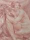 Large Sanguine Engraving Of Richard Guino's Female Nude Art Deco