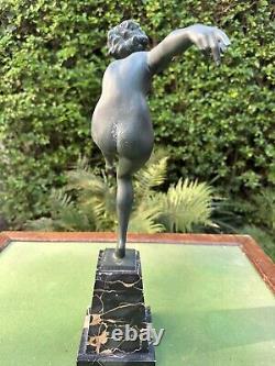 Large sculpture of a Pagan Dancer signed by Derenne by Max Le Verrier (Art-Deco)