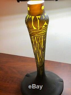 Leg Lamp Art Deco Glass In Pate, Signed Muller Freres Luneville, Vase