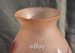 Legras Vase Signed A Clear Lacide Art Deco Frosted And H 31 CM