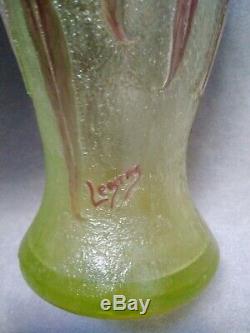Legras Vase Signed Art Deco Cleared Acid