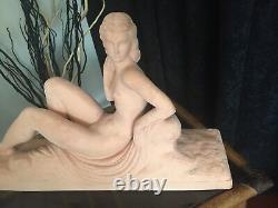 Lemanceau Charles Sculpture Terracotta Naked Woman Signed Epoch Xxè