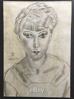 Leonard Tsuguharu Foujita Engraving Portrait Of Girl Art Deco 1930