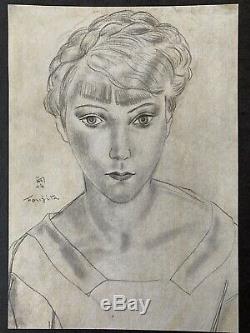 Leonard Tsuguharu Foujita Engraving Portrait Of Young Girl Art Deco 1930