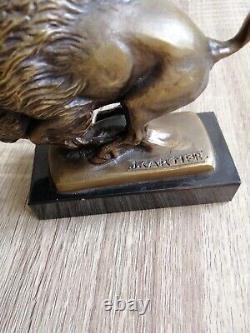 Little Bronze Of Bison Signed J Cartieir