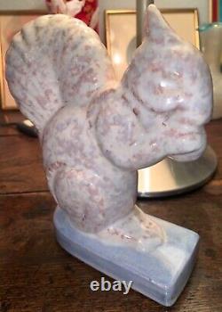 Louis Fontinelle cracked squirrel faience statuette art deco signed