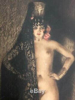 Louis Icart Lithography Old Original Signed Conchita Art Deco