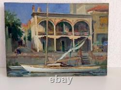 Ludo Chauviac 1894-1978 Oil Canvas Tableau Palavas Hotel Paris Montpellier