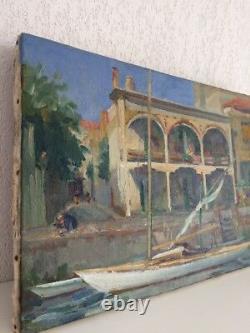 Ludo Chauviac 1894-1978 Oil Canvas Tableau Palavas Hotel Paris Montpellier