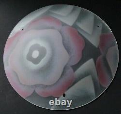 Lustre Ceiling Light / ART DECO Basin Signed MAXONADE Paris Enameled Glass